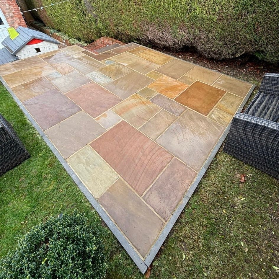 Clean patio after pressure washing
